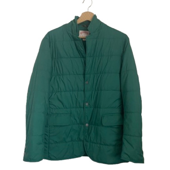 Rare VTG Brooks Brothers Quilted Puffer JacketForest GreenMens Large